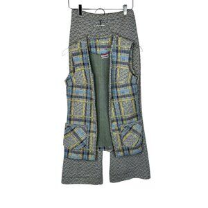 Vintage 1970s Pykettes Womens 2-Piece Plaid‎ Vest & Bell Bottoms Pants Set